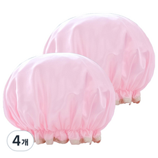 Nalli Sisters 雙層緞面防水染髮浴帽 自助染髮帽, 4個, 閃耀粉