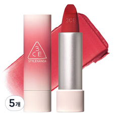 3CE 캐시미어 허그 립스틱, 5개, 08 HUSH RED