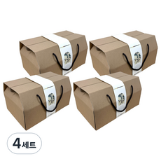 아이엔피 다용도 끈 손잡이박스 4호(27.5 x 18.5 x 9 cm) 4p + 한가위 수묵화띠지 4p 세트, 혼합색상, 4세트