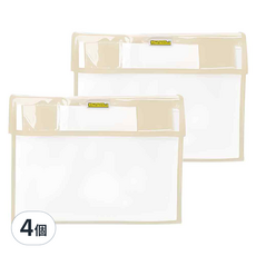 百寶袋 文件袋 A4, 米色, 4個