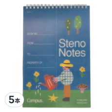 KOKUYO 國譽 Campus 聯名線圈速記本U罫 WSG-SN3MB66 60張, 湛藍色, 5本