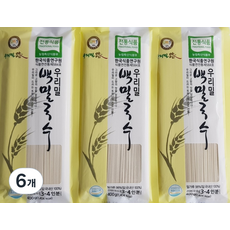 우리밀로 백밀국수, 400g, 6개