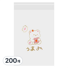 Wonine 黏貼式多用途垃圾袋 草莓小熊, 200個, 1L