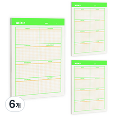 Bfancy 螢光重點週計畫便條紙 M, 螢光, 6個, 60張
