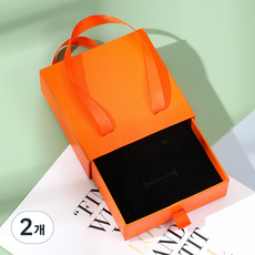 일호장신구 손잡이 선물상자 9cm, 2개, 오렌지