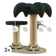 딩동펫 고양이 트리 더블 기둥 트랙볼, 혼합색상, 2개