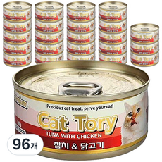 캣토리 고양이 캔, 참치 + 닭고기 혼합맛, 80g, 96개