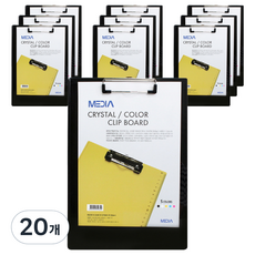 메디아 크리스탈 칼라 클립보드 A4, 흑색, 20개