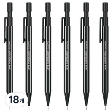 JAVAPEN Hexagon 自動鉛筆 黑色, 0.5mm, 18個