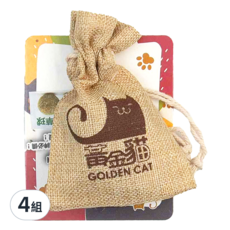 黃金貓 GOLDEN CAT 迷死貓麻袋貓草球 Set，天然貓草, 4組, 迷死貓貓草球