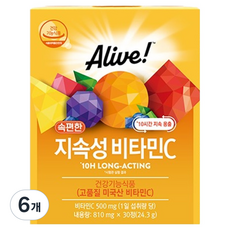 얼라이브 속편한 지속성 비타민C 24.3g, 30정, 6개