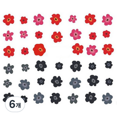 Mayron 花水夜光水彩水貼花, 6個, 06 WA0181