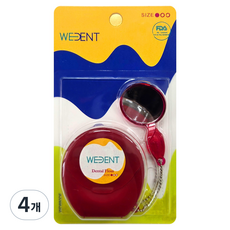 WEDENT 威登 口腔鏡細牙線 紅色, 4個, 1入, 46mm