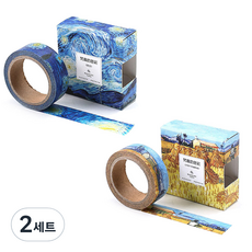 生活重點梵谷紙膠帶 星星閃耀的夜晚+普羅旺斯的收穫, 混色, 2組