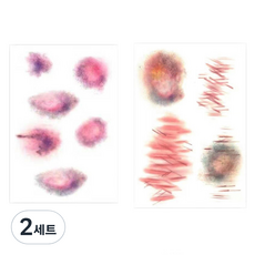 gelluna 仿真假扮 萬聖節身體紋身貼紙 2款套組 T-195, 2套, 混合色