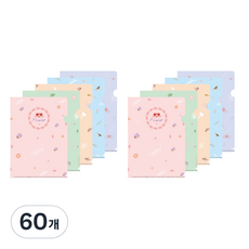 유니크 L홀더 화일 A4 플라워, 랜덤발송, 60개