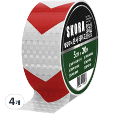 스코라 고휘도 반사 테이프, 4개, 실버레드