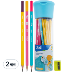 得力 DELI HB 鉛筆 3款 x 10支 + 削筆器 + 筆盒套組, 混合色, 2套