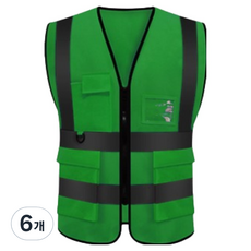 口袋式安全背心, 6個, 綠色