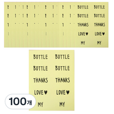 Hwangssinaedosirak 字母貼紙, 100個, 單一顏色