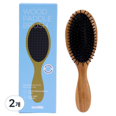 nelik 木製頭皮按摩圓形氣墊梳, 2個, 棕色
