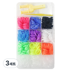 agaplus 彩色橡皮筋手環DIY套組, 3套, 混合色