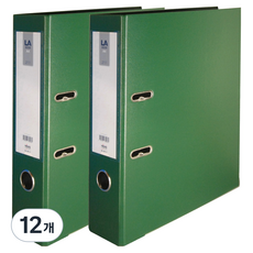 MiDAS HYUNPOONG 槓桿式 LA 文件夾 2孔 直式 素面 7cm, 綠色, 12個