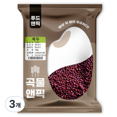 푸드앤픽 곡물앤픽 국산 적두 팥, 500g, 3개