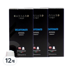 까라로 네스프레소 호환 캡슐 블랙라인 디카페인, 5.2g, 10개입, 12개