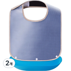 Life Works成人養老院成人老人老人家看護防水圍兜 中 10 53*35cm, 2個, 藍色