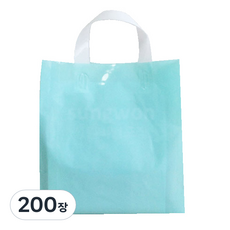 Sungwonvinyl 白色手柄塑料購物袋架, 中, 200張, 薄荷綠