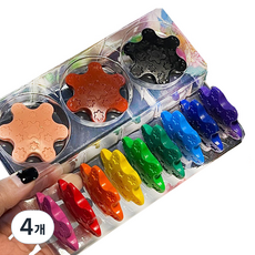 스모글 아이디어 손에 안 묻는 꽃잎 크레용, 4개, 12색