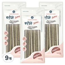 몬스터키친 강아지 오메가 간식, 9개, 100g, 혼합맛(명태/플레인)
