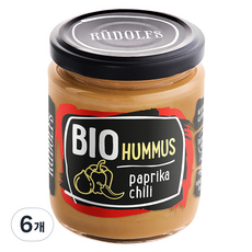 RUDOLFS 유기농 후무스 파프리카 칠리, 6개, 230g