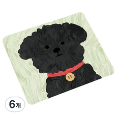 테이아 파스텔톤 귀여운 댕댕이 캐릭터 마우스패드 30 x 25 x 0.3 cm, 강아지 01, 6개