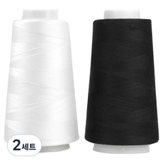 UNIQUE 頂級 OWL 45支2股包芯縫紉線 2色套組, 2套, 白色, 黑色