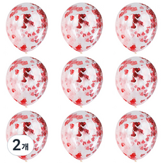 파티야놀자 생일파티 컨페티 풍선 50p, 하트레드, 2개