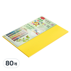 종이문화 뉴씨플레인 얇은 양면색상지 No 06 연노랑색, 80개