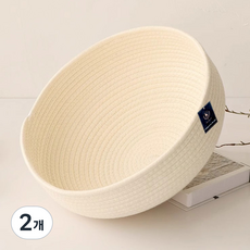 딩동펫 고양이 보울 스크래쳐 숨숨 바구니 하우스, 크림아이보리, 2개