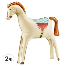 파티데코 세우는 은박풍선 말 69cm, 크림, 2개