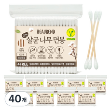 뷰렌드 비건 나무 면봉, 40개, 100개입