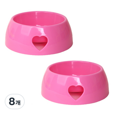 피치펫 강아지 고양이 원형 식기 G-02, 핑크, 8개