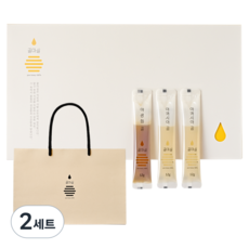 꿀마실 아카시아꿀 12g x 20p + 야생화꿀 12g x 10p 미니스틱 선물세트 + 쇼핑백, 2세트
