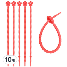 꽃모양 실리콘 케이블 정리 타이, 10개, 5