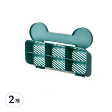 민트 양말 속옷 수납박스 벽걸이형 1단, 그린, 2개