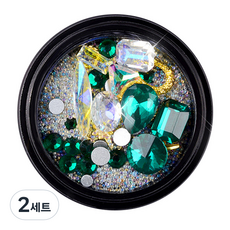 Seller 寶石珠寶美甲飾品組, 綠色, 2套