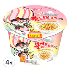 Buldak Ramen 碗裝火辣雞肉風味鐵板炒麵 雙倍奶油白醬風味 120g, 4入