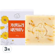 순한고집강청 카렌듈라 올인원 비누, 110g, 3개입