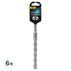 델리 툴즈 SDS Plus 텅스텐 스틸 다용도 해머 드릴 지름 16mm x 210mm 실버 EDH-Y16210, 6개