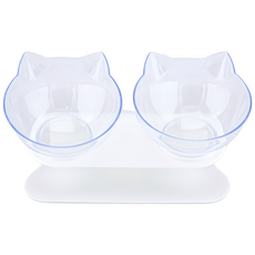 高精寵物 寵物透明雙碗底座組, 1套, 透明